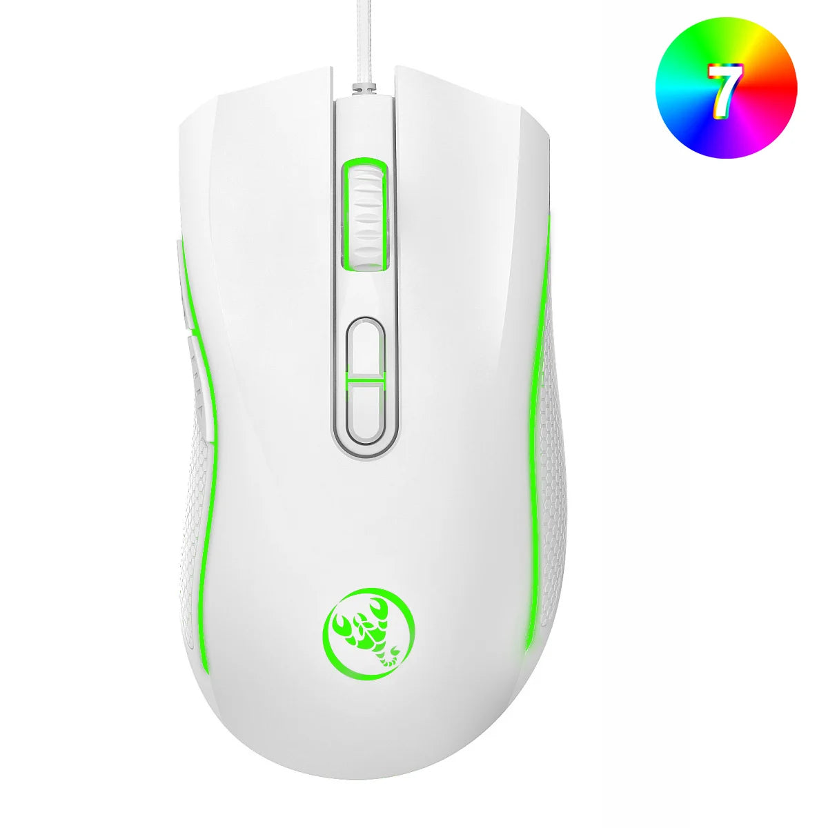 Populärt val HXSJ A869 optisk ergonomisk RGB-gamingmus i ABS med trådbunden anslutning och 4-nivåers upplösningsjustering för laptop och PC