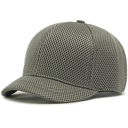 HT4828 Casquette de baseball à visière courte de 5 cm pour homme, 6 panneaux, en maille respirante, style « trucker », pour hommes et femmes, unie, à fermeture à pression