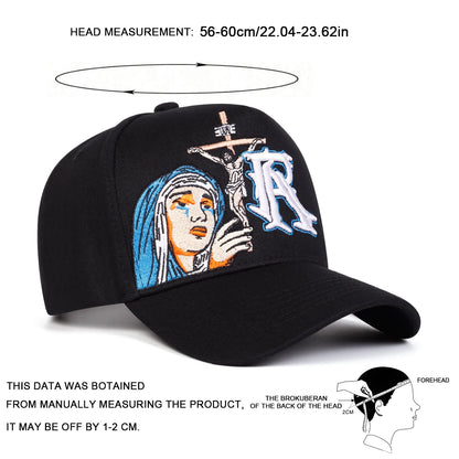 Unisex R Prayer Embroidery Baseball Caps Spring Autumn Outdoor Adjustable Casual Hats Sunscreen Hat Sports Cap