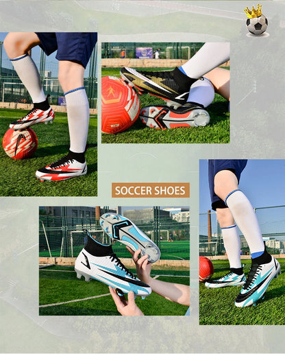 2025 New Long Nail Large Size Football Shoes Teenager Ankle Anti slip Training Latest Sneakers FG/TF Soccer Shoes