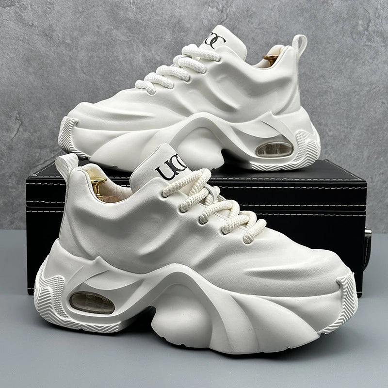 Zapatillas deportivas para hombre de talla grande, estilo «New Dad», con suela de plataforma gruesa, modernas, versátiles, informales, deportivas, de moda, cómodas y para el día a día.