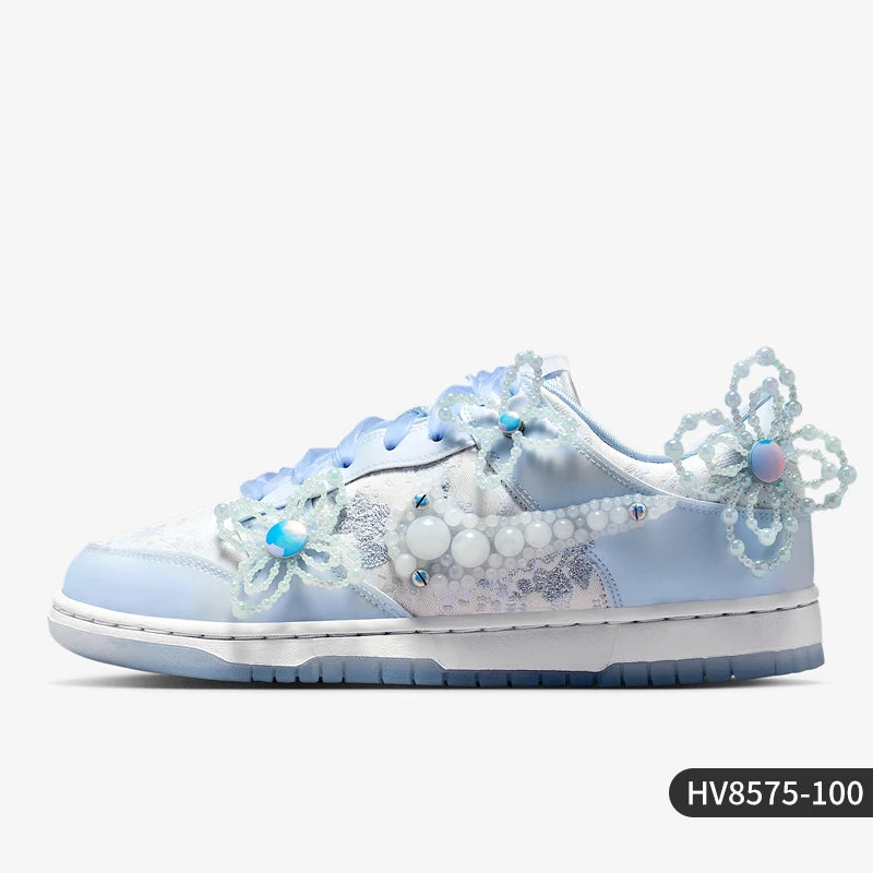 Nike Authentic Dunk Low Women's Fashion Floral Lightweight Casual Sneakers HV8575-100