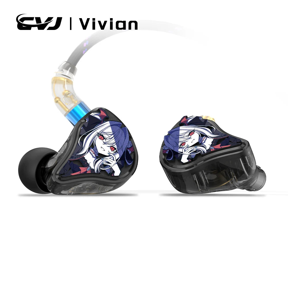 CVJ Vivian HiFi In Ear Earphones with 10mm Dynamic Driver, Wired Gaming Earphones, Detachable 0.78mm Cable, High Fidelity Sound Quality Earbuds