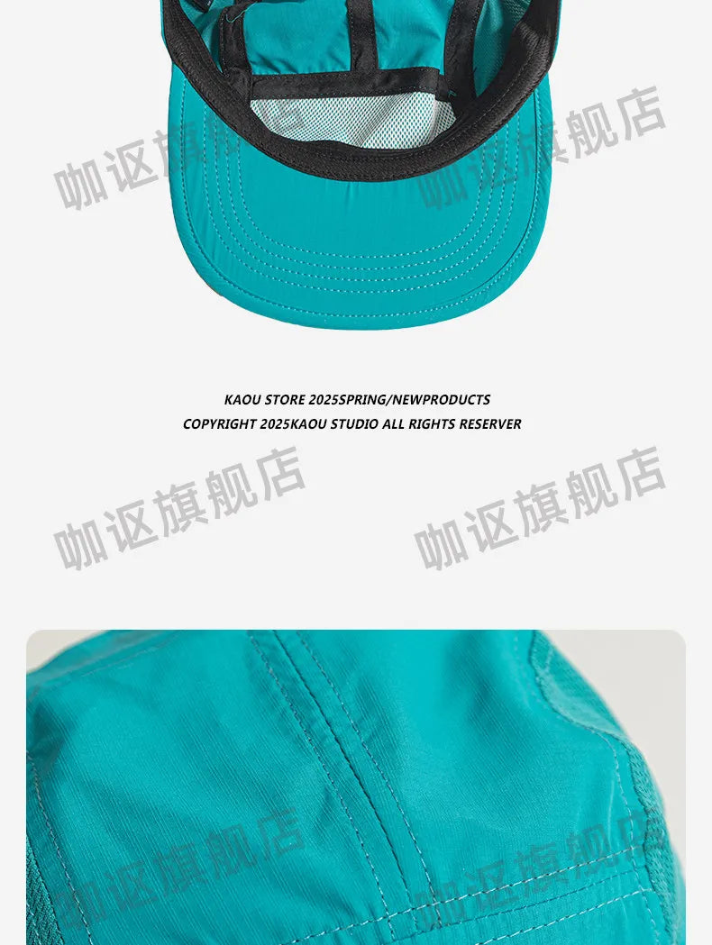 Letní rychleschnoucí baseballová čepice, retro plochý kšilt, unisex, ochrana před sluncem, sportovní síťovaná čepice, trendy