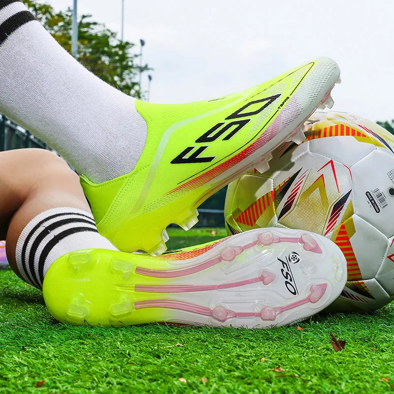 Chaussures de football pour hommes – Chaussures de foot antidérapantes pour garçons – Crampons pour gazon – Baskets de match de haute qualité – Best-sellers – Chaussures montantes légères pour l'extérieur