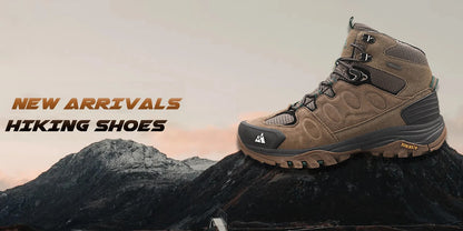 HIKEUP High-Top Men Hiking Boot Winter Outdoor Shoes Lace-Up Non-slip Sports Casual Trekking Boots Man Suede Warm Shoes