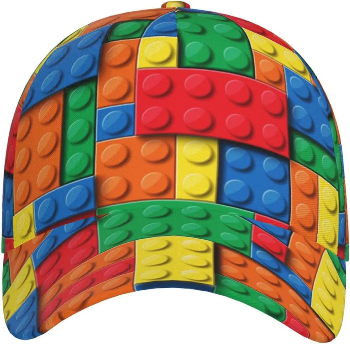 Casquette de baseball imprimée « Building Block » ludique pour femmes et hommes, casquette ajustable à fermeture à pression, casquette de baseball tendance à paillettes