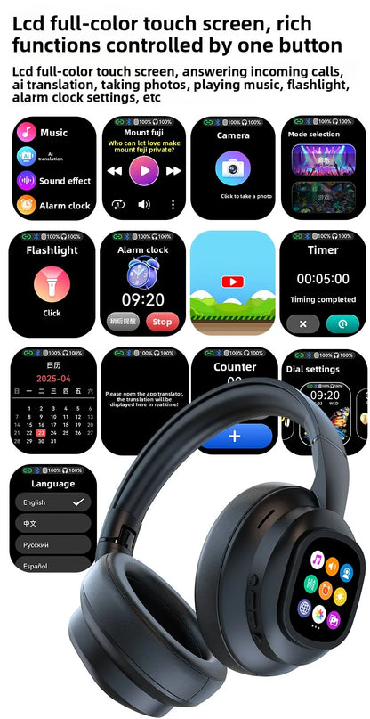 HYUNDAI X1PRO Wireless Bluetooth 6.0 AI Translation Earbuds – 100+ Languages, Touch Control LED Screen Noise Cancelling Headphones