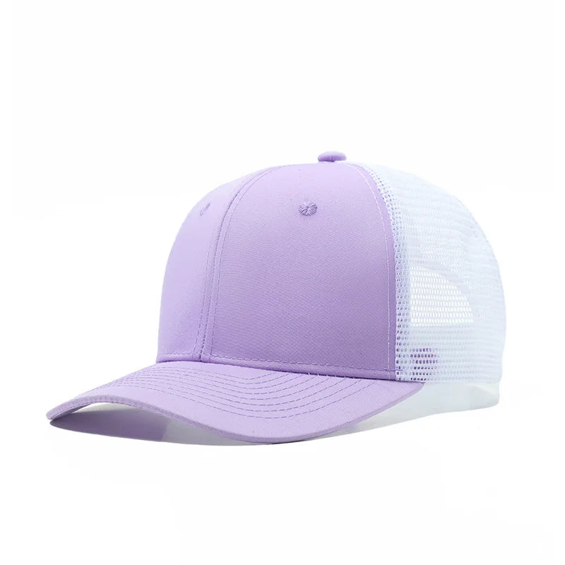 Cappellino da baseball classico in rete traspirante per donne, cappellino casual da camionista traspirante, cappellino unisex regolabile con chiusura a scatto, cappellino sportivo e dinamico da papà