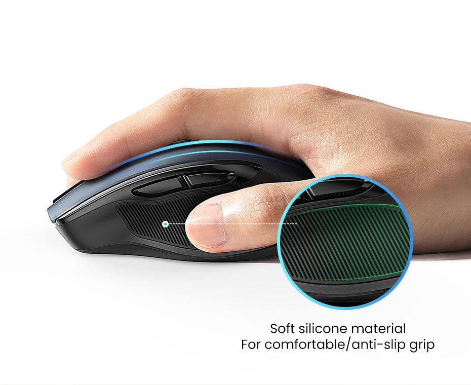 UGREEN Wireless Mouse Bluetooth 5.0 & 2.4G Ergonomic Mouse, 4000 DPI Silent Wireless Mouse with 6 Buttons for Laptop, MacBook, PC & Tablet