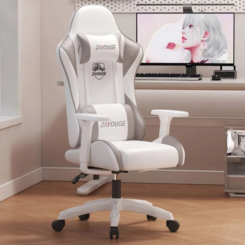 AOLIVIYA Gaming Reclining Chair Ergonomic Office Chair with Footrest, Adjustable Swivel Computer Chair, Racing Style E-Sports Gaming Seat