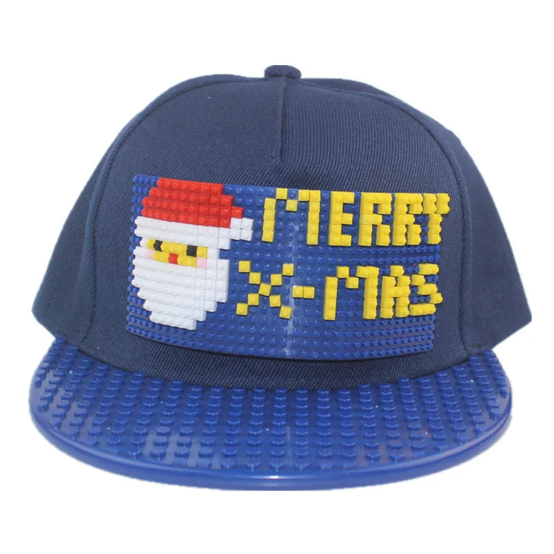 Tegneserie-patchwork-baseballkasketter, DIY-blokke, snapback-kasketter, hiphop-kasketter til mænd og kvinder, aftagelige pixel-kasketter, dad hats, kasketter til børn og voksne