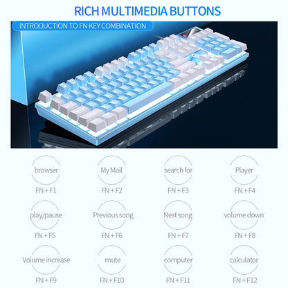 YINDIAO Wired USB Gaming Keyboard with Backlight, 104-Key Ergonomic Gaming Keyboard for PC, Laptop & Desktop, RGB Gamer Keyboard for Office & Gaming