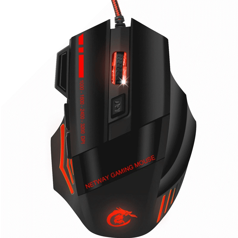 Professional Gaming Wired Mouse 5500 DPI Optical Ergonomic Mouse with 7 Buttons, RGB Backlit USB Gaming Mouse for PC Laptop