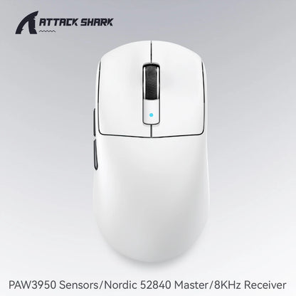 Attack Shark R6 Gaming Mouse Ultra-Light Wireless 8K, Tri-Mode PAW3950 24000 DPI Gaming Mouse with Bluetooth & Wired Connectivity