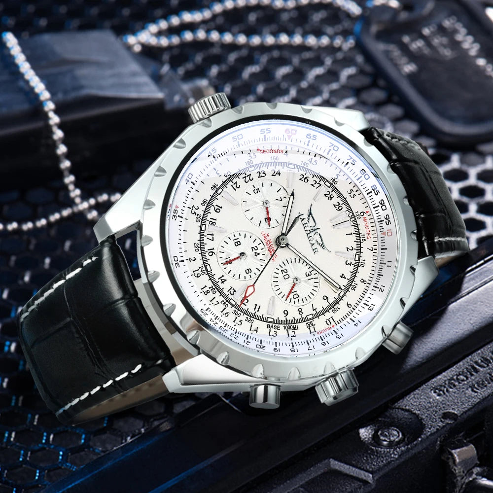 JARAGAR 212 Mechanické automatické pánské hodinky, módní, business, luxusní, s týdenním kalendářem, prémiový dárek pro muže, Reloj Hombre