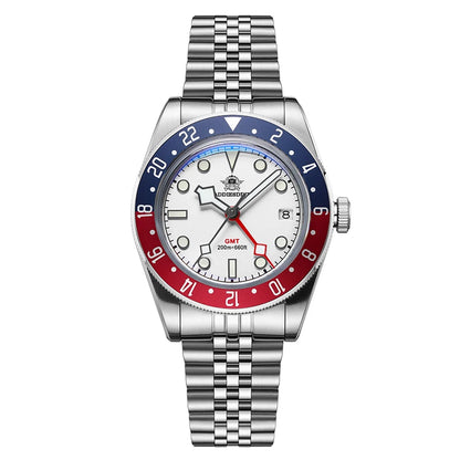 ADDIESDIVE Luxury GMT515-24H Men's Watch Diver 200m Bubble Mirror Glass BGW9 Super Luminous Stainless Steel Men's Analog Watches