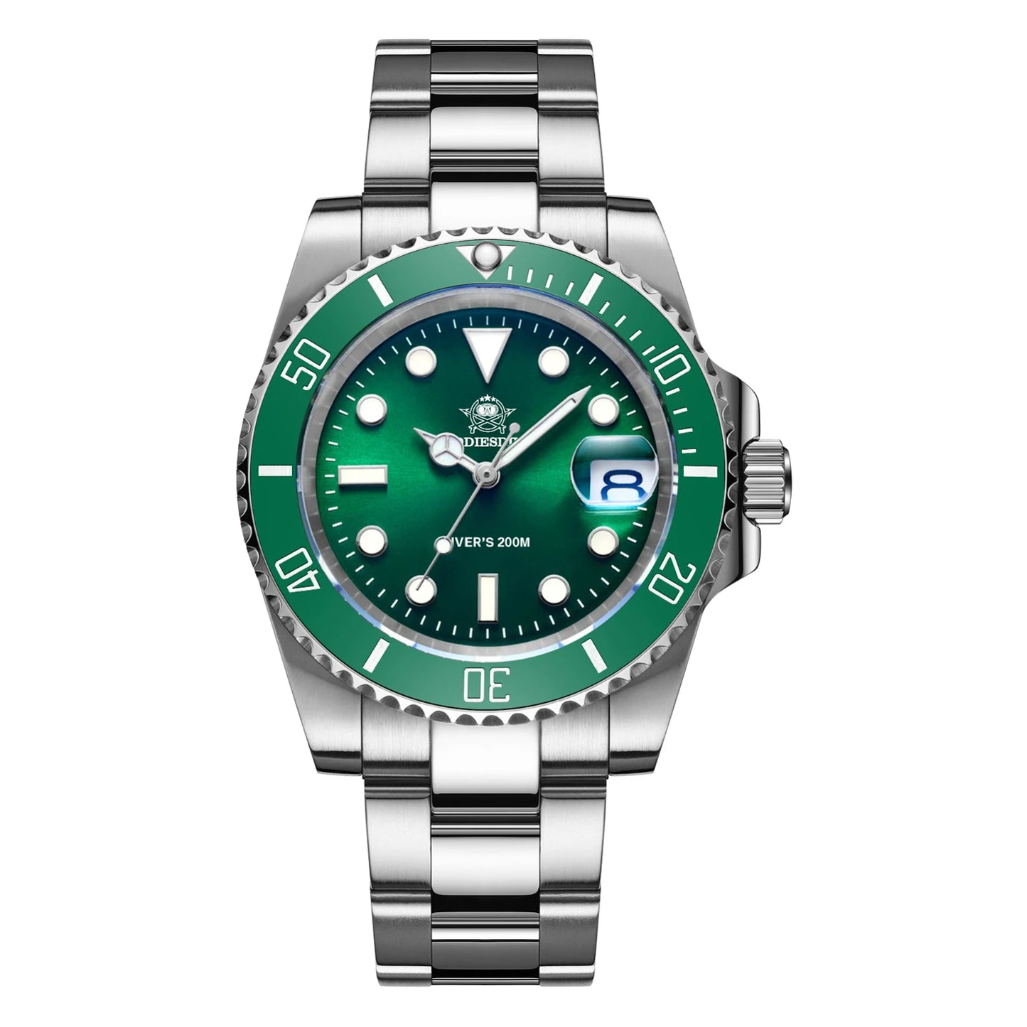 ADDIESDIVE klassische Herrenuhr mit Keramiklünette, 200m wasserdicht, lässige Quarzuhr mit BGW9 blauer Leuchtmasse, Geschenkuhr MY-H3-2