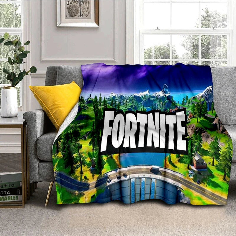 3D F-Fortnites crtana gaming flanelska deka, mekana i topla deka za prebacivanje za spavaću sobu, dnevni boravak, krevet, putovanja, kampiranje, piknik i poklon