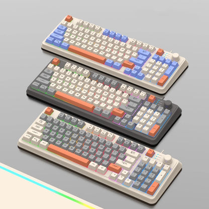 K81 Gaming Keyboard 81-Key 80% Wired RGB Gaming Keyboard with Volume Knob, Ergonomic USB Gaming Keyboard for PC, Laptop, Mac & Multi-Language Layouts