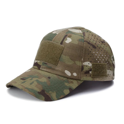 Cappellino da baseball casual sportivo traspirante con motivo mimetico da uomo, cappello da sole per appassionati di stile militare, cappello tattico, cappello da addestramento militare, cappello a secchiello