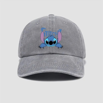Stitch Casual Hat Kawaii Cartoon Anime Figure Baseball Caps Breathable Snapback Sun Hats Adjustable Peaked Cap Unisex Kids Gifts