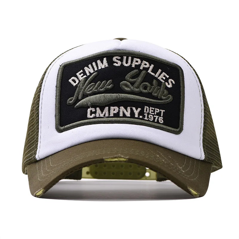 3D Embroidered Duck Tongue Hat New York Embroidered Baseball Hat Mesh Breathable Sunshade Truck Driver Hat