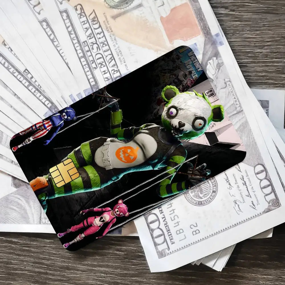 Autocolantes de cartões de jogo Fortnite Cuddle Team Leader para cartões bancários, película protetora impermeável, presente surpresa
