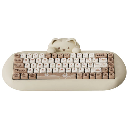 YUNZII C68 Wireless Gaming Keyboard, 65% Hot Swappable Mechanical Keyboard with RGB Backlit, Tri-Mode Bluetooth Gaming Keyboard, Cute Cat Ergonomic Keyboard