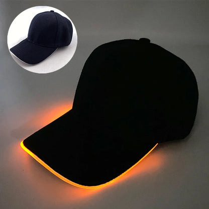 Cappello per adulti con LED e fibra ottica, cappellino alla moda, cappello di tendenza per discoteca, concerti, balli in maschera, eventi all’aperto e divertimento, cappello rap estivo