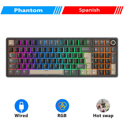 RK ROYAL KLUDGE R98Pro Gasket kabelgebundene mechanische Tastatur, 98 Tasten, RGB, Hot-Swap-fähig, abnehmbarer Button, Gaming-Tastatur mit PBT-Tastenkappen