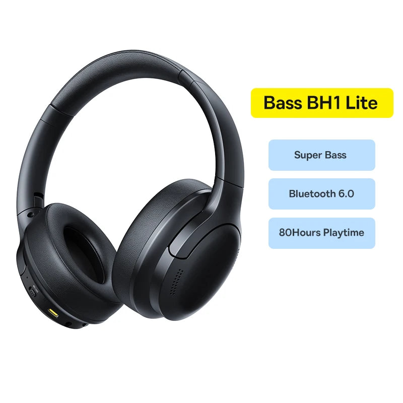 Auriculares inalámbricos Bluetooth 5.3 circumaurales Baseus – Diafragma HiFi de 40mm, auriculares plegables con 70H de reproducción y audio espacial