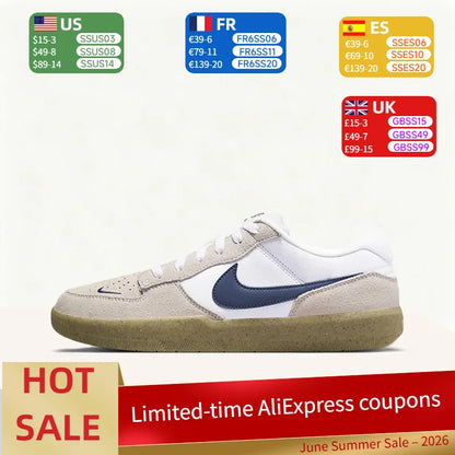 Nike SB Force 58 – wyściełane, oddychające, wytrzymałe, wysokiej jakości niskie buty skateboardowe unisex, szaro-biało-niebieskie, CZ2959-100