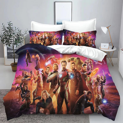 The Avengers Hero Duvet Cover Pillowcase Bedding Set Adult Boy Girl Bedroom Decoration Children Single Double Large Size