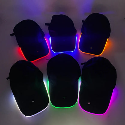 Cappello per adulti con LED e fibra ottica, cappellino alla moda, cappello di tendenza per discoteca, concerti, balli in maschera, eventi all’aperto e divertimento, cappello rap estivo