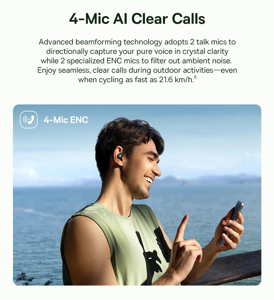 Baseus Eli Sport 2 Open-Ear Wireless Earphones Bluetooth 6.0 OWS Headphones Hi-Res with LDAC OWS Earphones Earhook Sport Earbuds