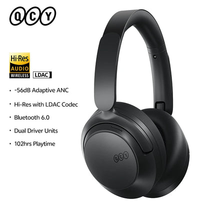 QCY H3S ANC Over-Ear Headphones Bluetooth 6.0 – Hi-Res LDAC Spatial Audio, -56dB Adaptive Noise Cancelling Wireless Headset