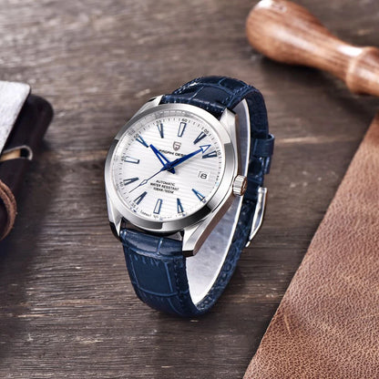 Relógio de luxo para homem PAGANI DESIGN – Modelo automático mecânico (calibre 8215), em aço inoxidável, estanque, com indicador de data e ponteiros luminescentes