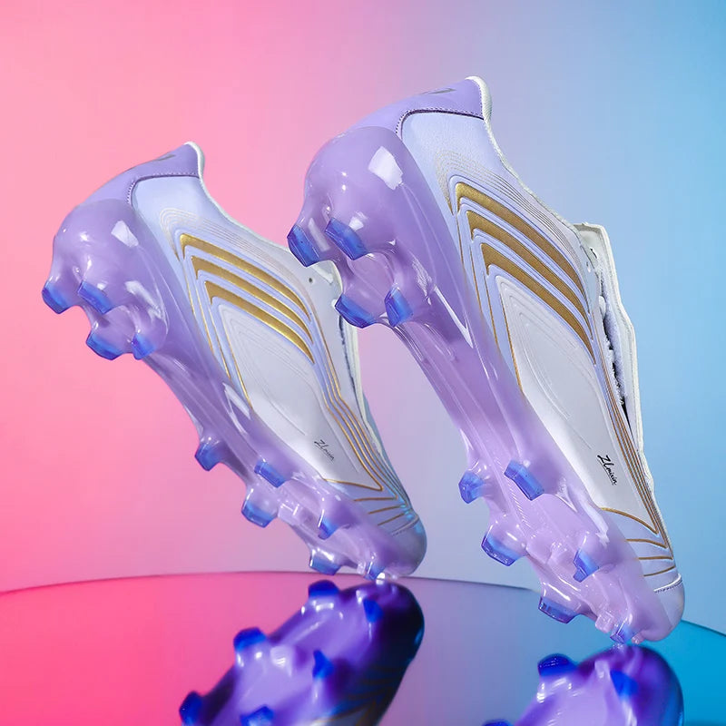 Chaussures de football à crampons longs FG pour hommes, modèle bas, antidérapantes, ultra-légères, pour entraînement et matchs sur gazon naturel en extérieur