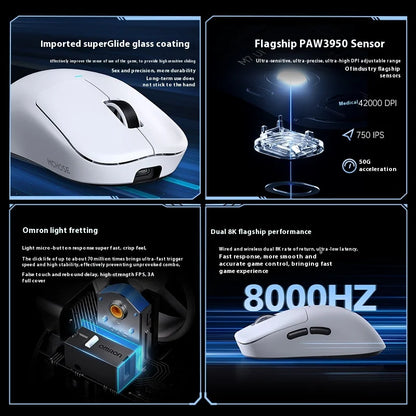 MCHOSE M7 Ultra Εργονομικό Gaming Mouse PAW3950 Super Sensor TOPSPEED Ρυθμός αναφοράς 8000Hz Ελαφρύς σχεδιασμός Realtek Master Mice