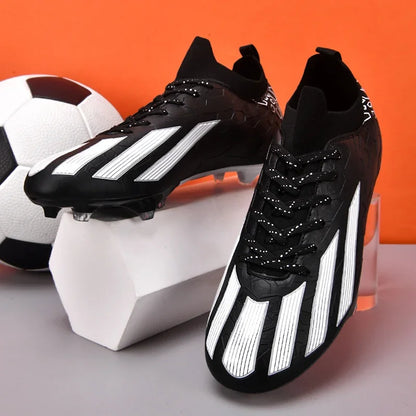 Scarpe da calcio professionali da uomo alla caviglia per erba, unisex, con tacchetti lunghi FG, scarpe da calcio Chuteira Society
