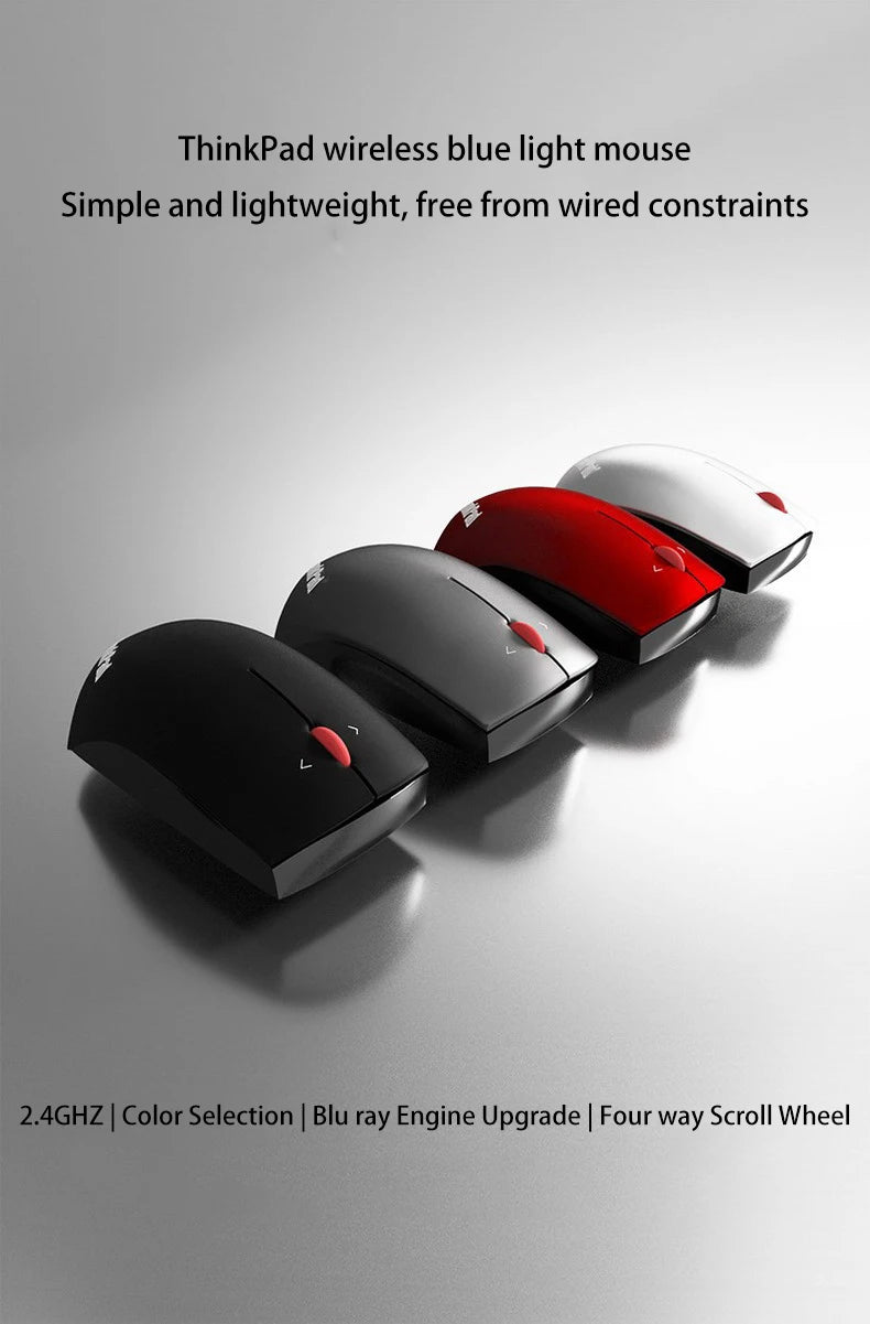 Lenovo ThinkPad Office Mouse Bluetooth + Wireless Dual-Mode Mouse, Ergonomic Wireless Office Mouse, 1200 DPI Portable Laptop Mouse