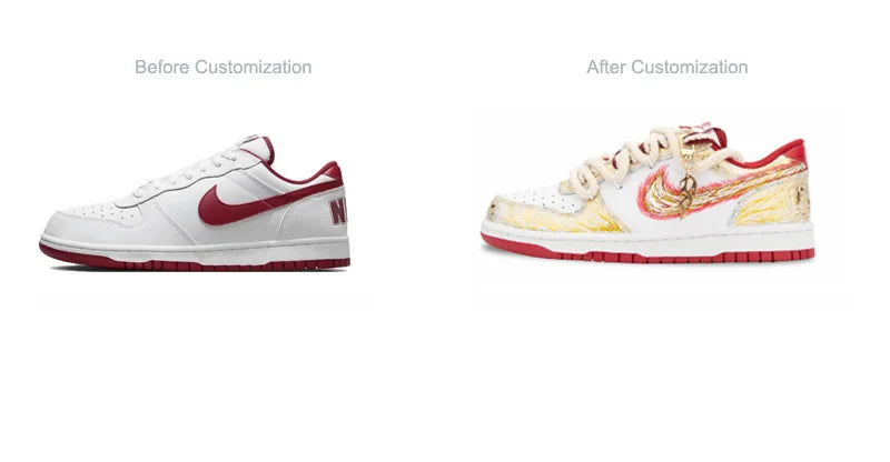 Custom Sneakers  Nike Big Moon Over River & Blazing Apollo Gold Foil Craft Shock-Absorbent & Wear-Resistant Low-Top For Men