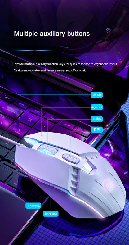 HP M1 Wired Gaming Mouse White Light Emitting Esports Mouse USB Gaming Office Desktop Laptop
