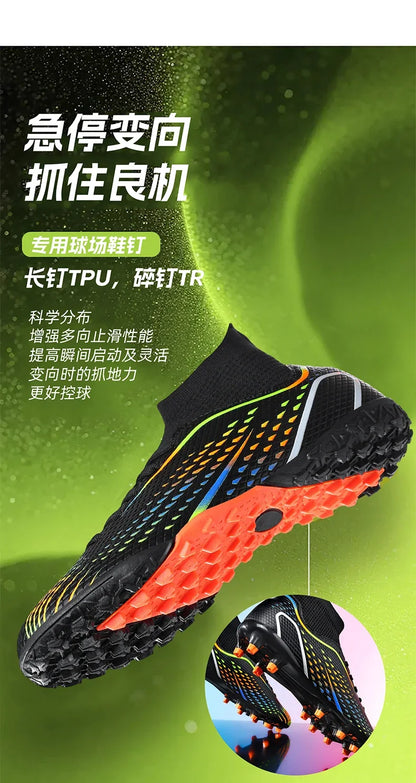 Men's Football Boots Professional Turf Futsal Match Grass Unisex Outdoor Training Soccer Shoes Soccer Cleats Non-slip Breathable