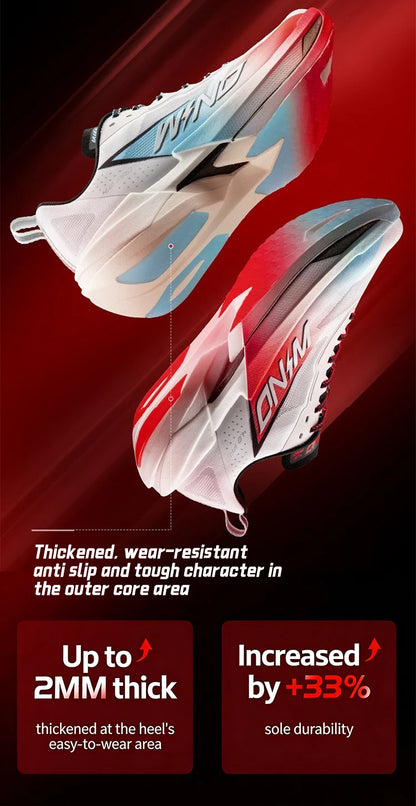 QIAODAN WIND 4PRO Chaussures de marathon à semelle en carbone pour homme - Baskets de course professionnelles - Chaussures de sport de course à pied respirantes QDB023262291