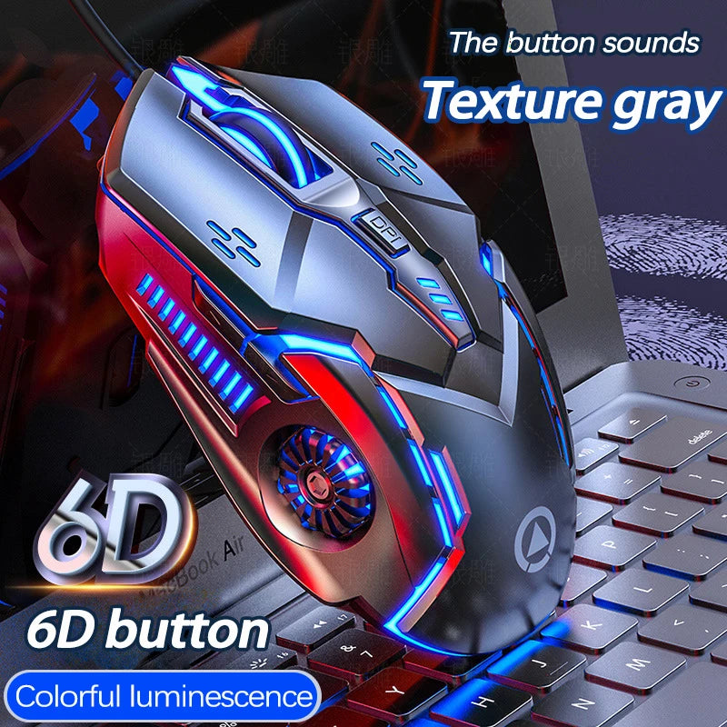 UTHAI G5 Wired Gaming Mouse 3200 DPI RGB LED Gaming Mouse with 6 Programmable Buttons, USB Ergonomic Gaming Mouse for PC, Laptop & Esports