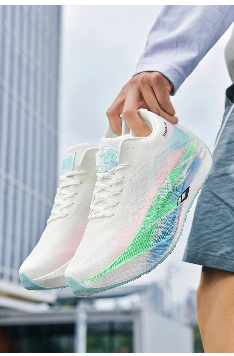 Chaussures de course pour homme, sportives, semelle en carbone, spécialisées, respirantes, légères, pour femme, confortables, athlétiques, antidérapantes, pour marathon