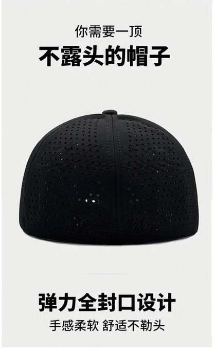 Gorra de béisbol para hombre con cabeza grande, parte trasera cerrada, ala corta de 5 cm, gorras ajustadas de malla, gorras elásticas totalmente cerradas, tallas 56-60 cm y 61-65 cm