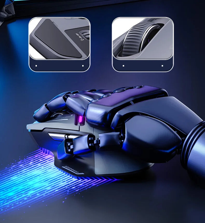 Inphic IN9PRO Wireless Gaming Mouse 26000 DPI Tri-Mode Bluetooth RGB Ergonomic Gaming Mouse with PAW3395 Sensor & 8K Polling Support